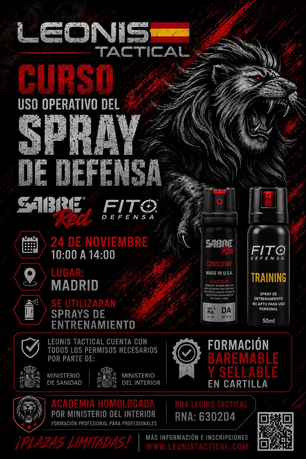 Curso de Uso Operativo del Spray de Defensa (Madrid)