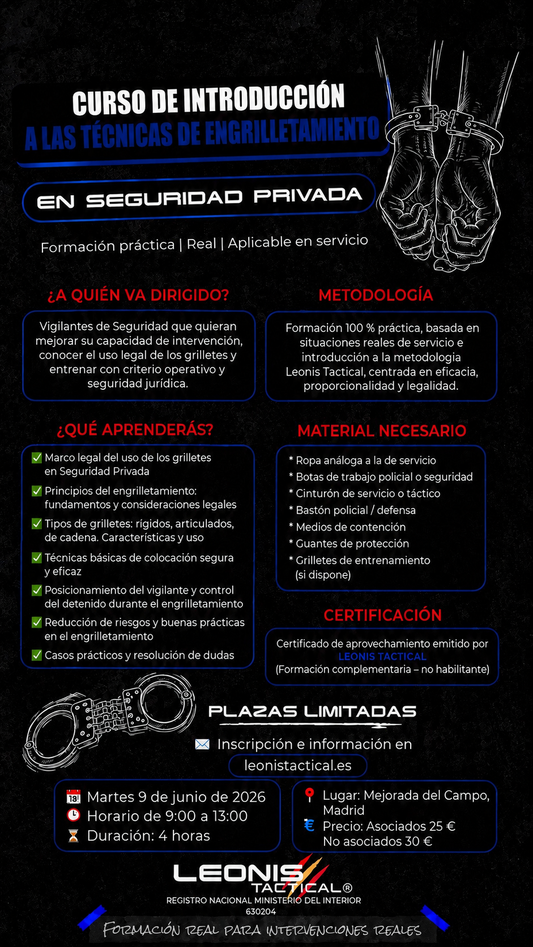 CURSO DE INTRODUCCIÓN A LAS TÉCNICAS DE ENGRILLETAMIENTO EN SEGURIDAD PRIVADA (MAD)